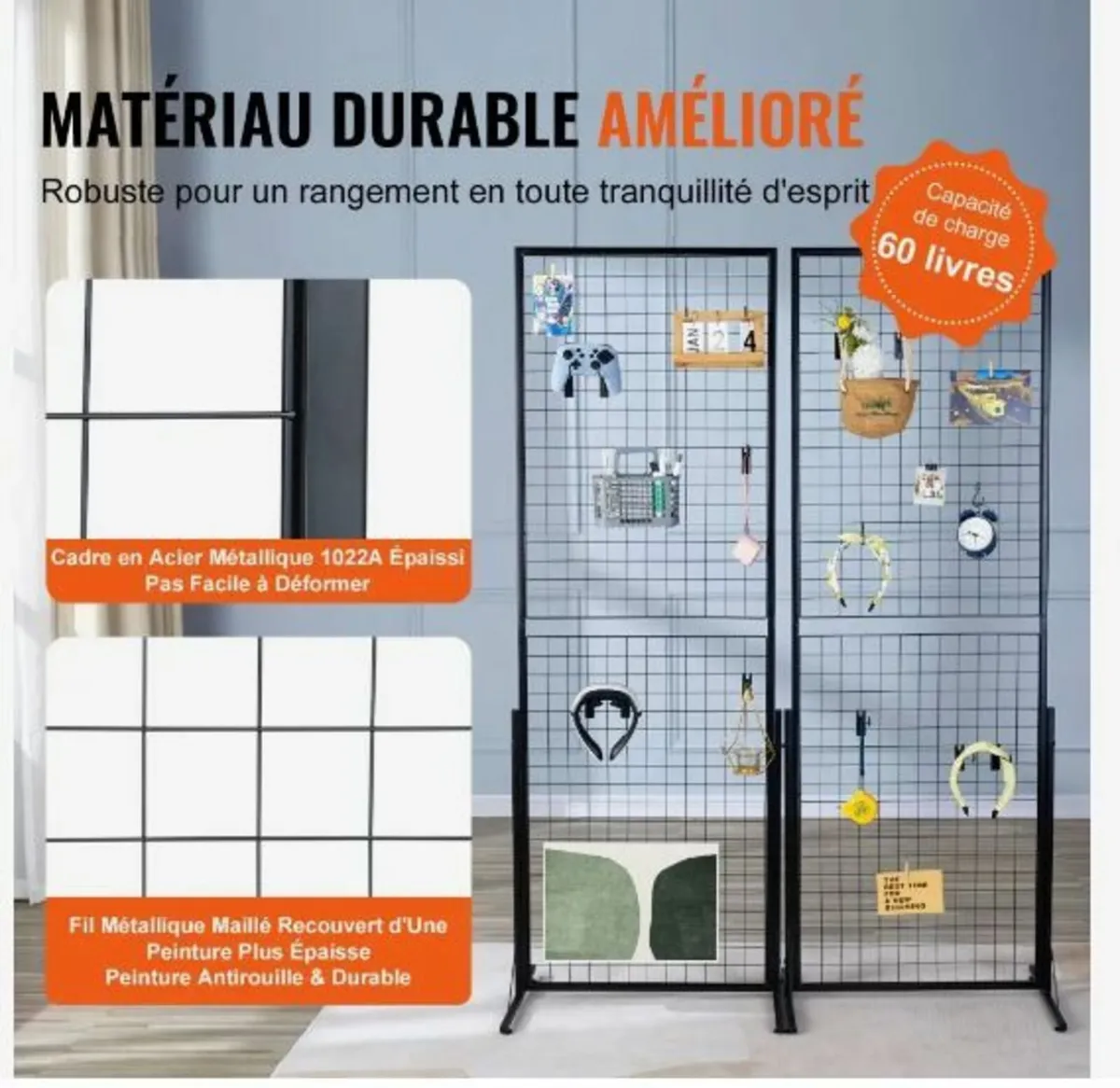 61 x170.7 cm Grid Wall Panels Tower - Image 2