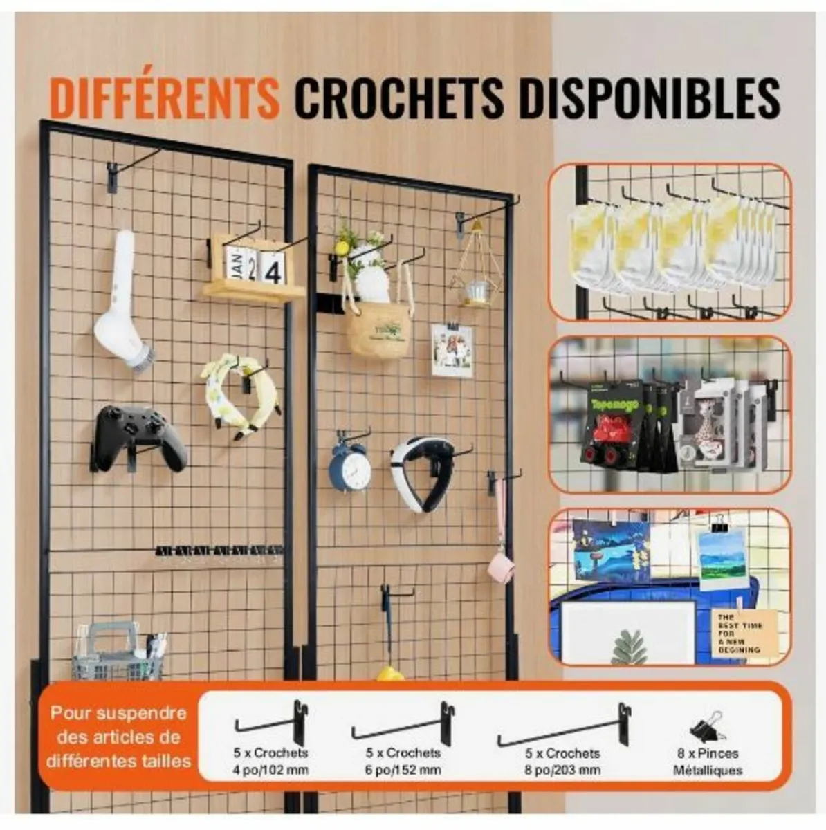 61 x170.7 cm Grid Wall Panels Tower - Image 3