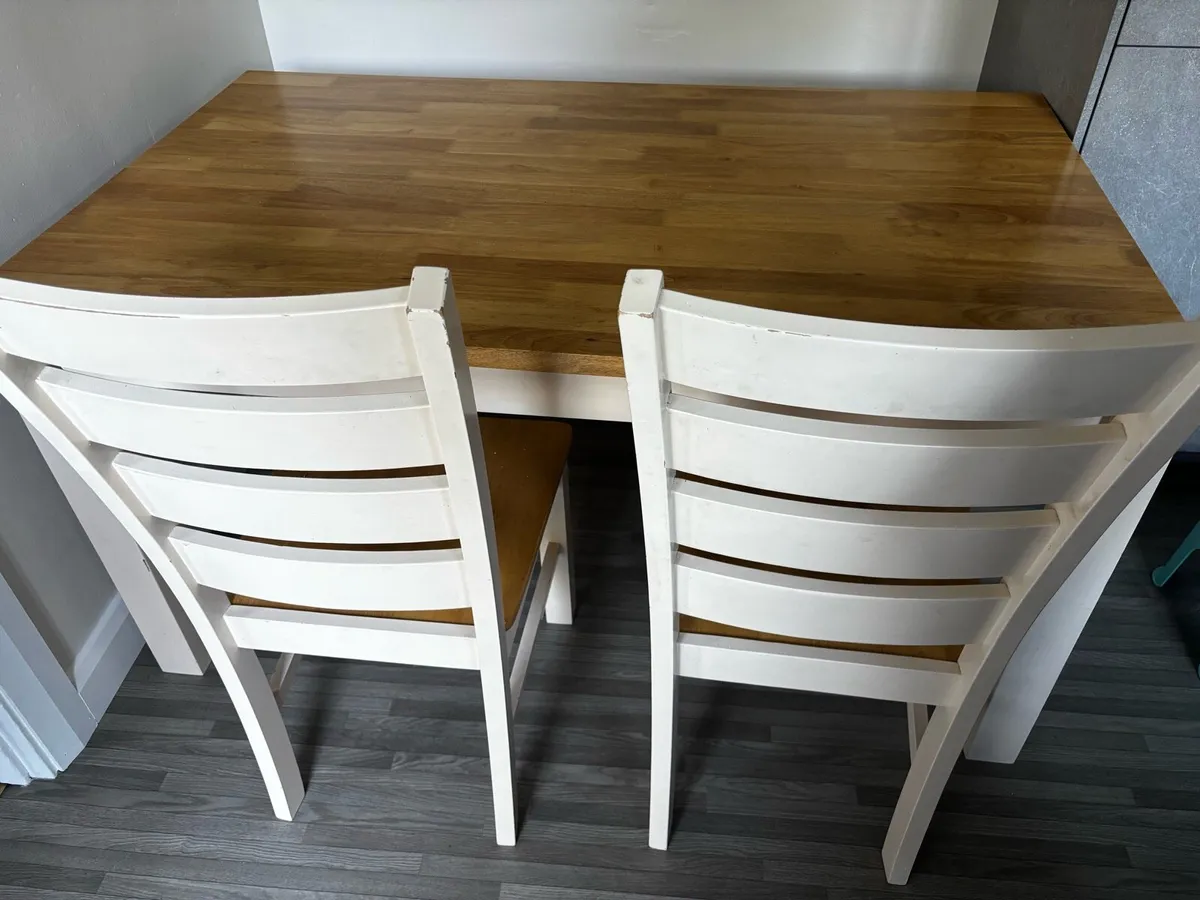 Timber and cream table