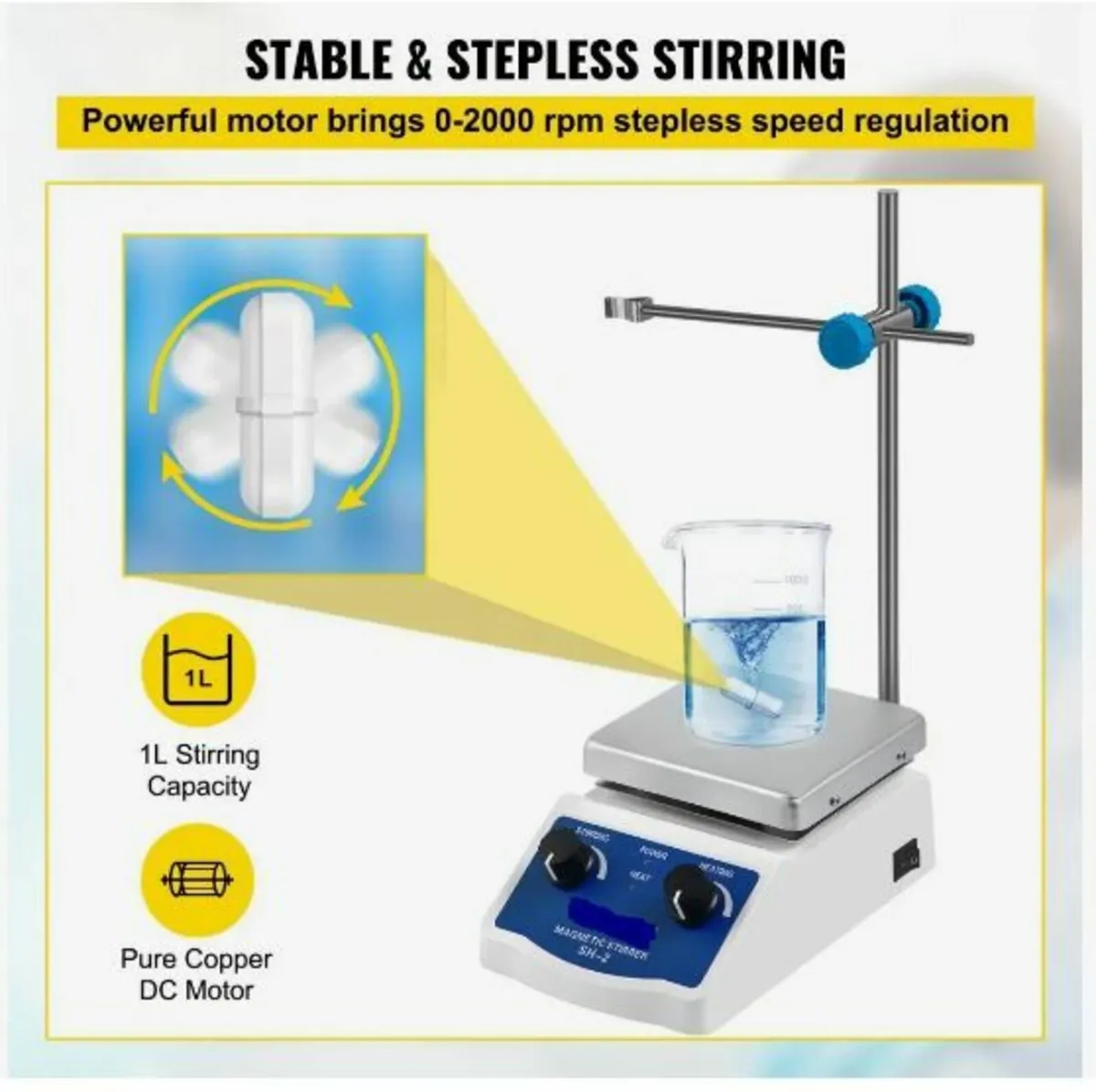 SH-2 Magnetic Stirrer Laboratory Magnetic Stirrer - Image 4
