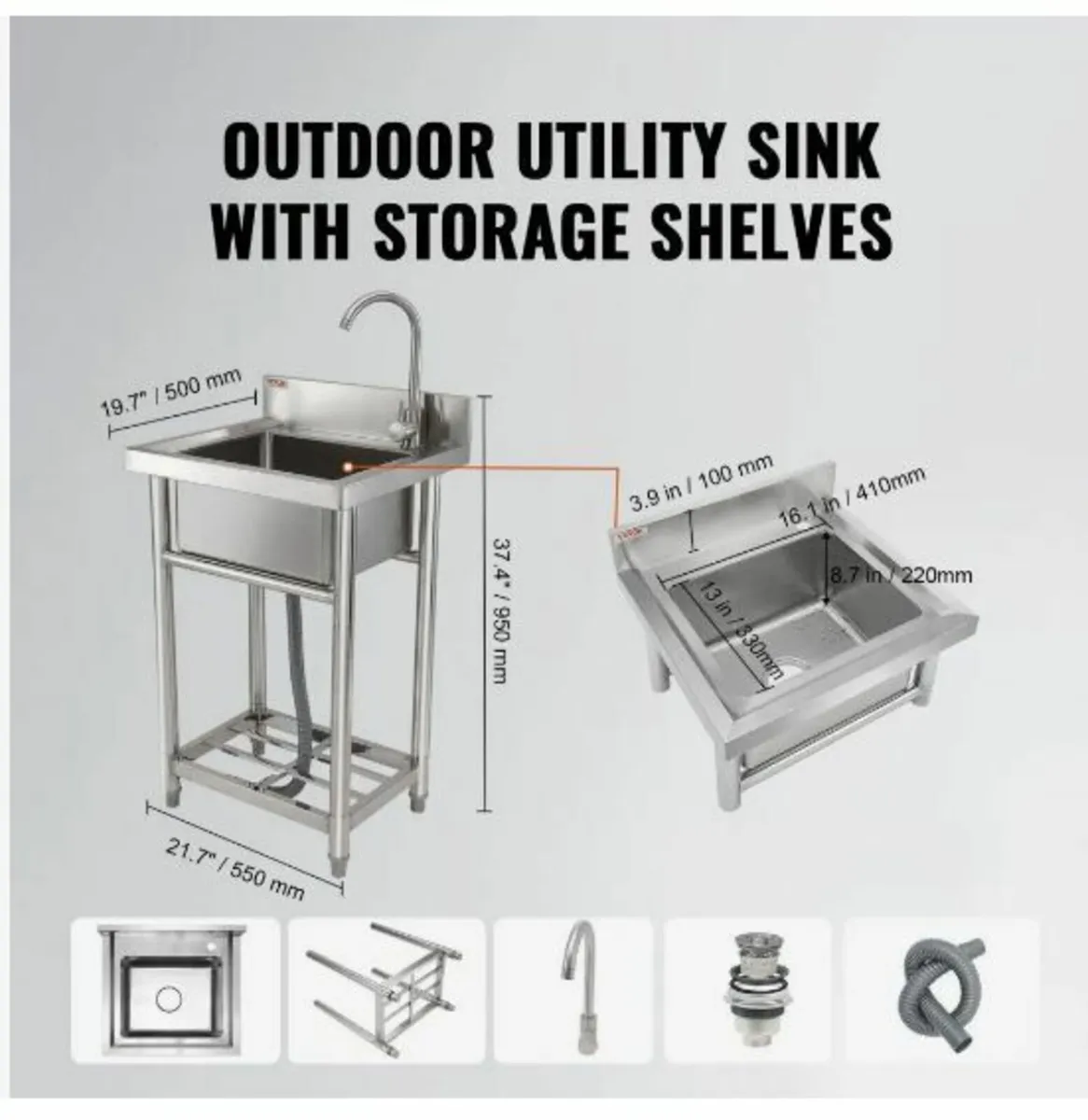 Stainless Steel Utility Sink - Image 2