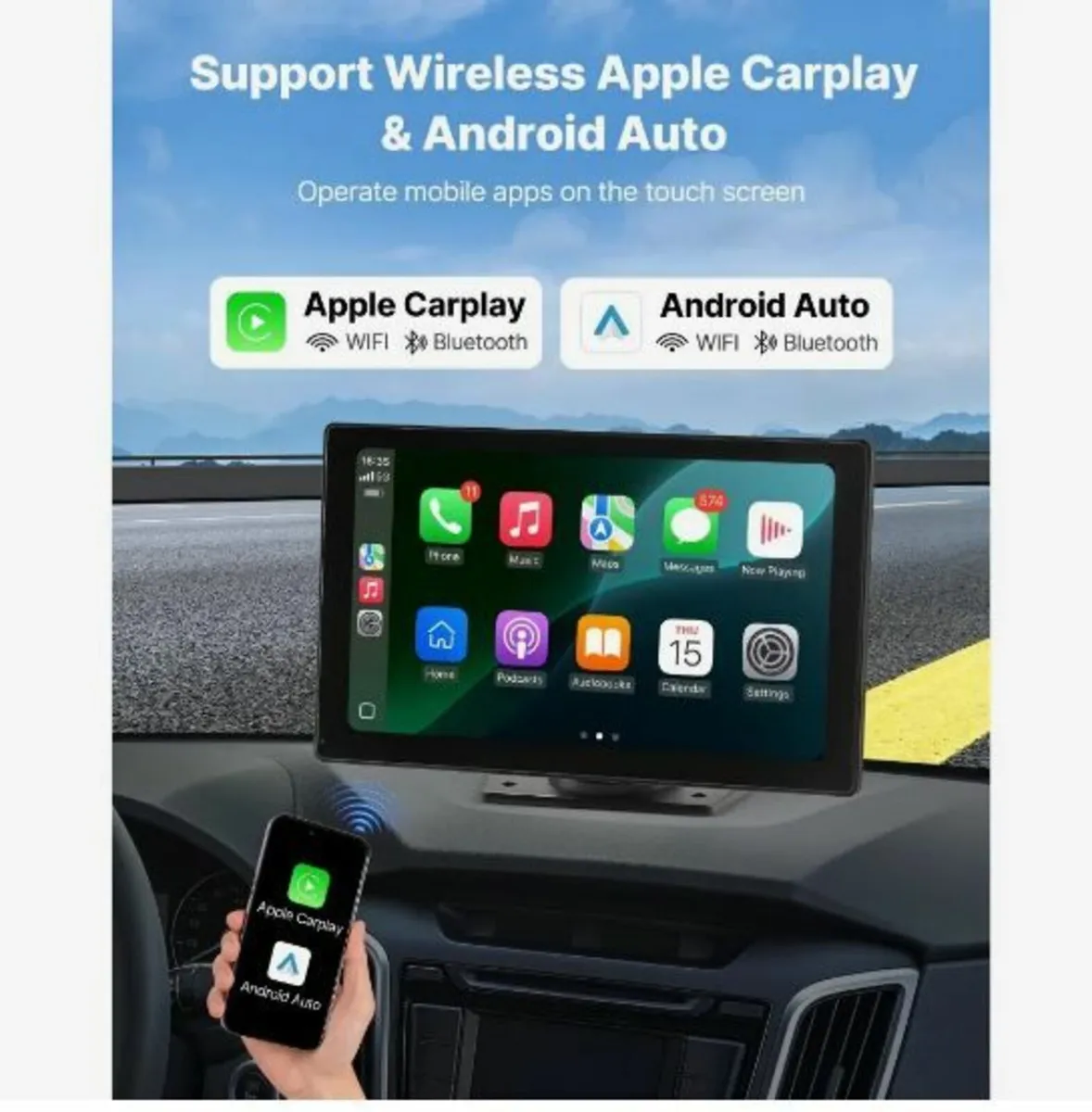 Wireless Car Stereo, 228.6mm - Image 2