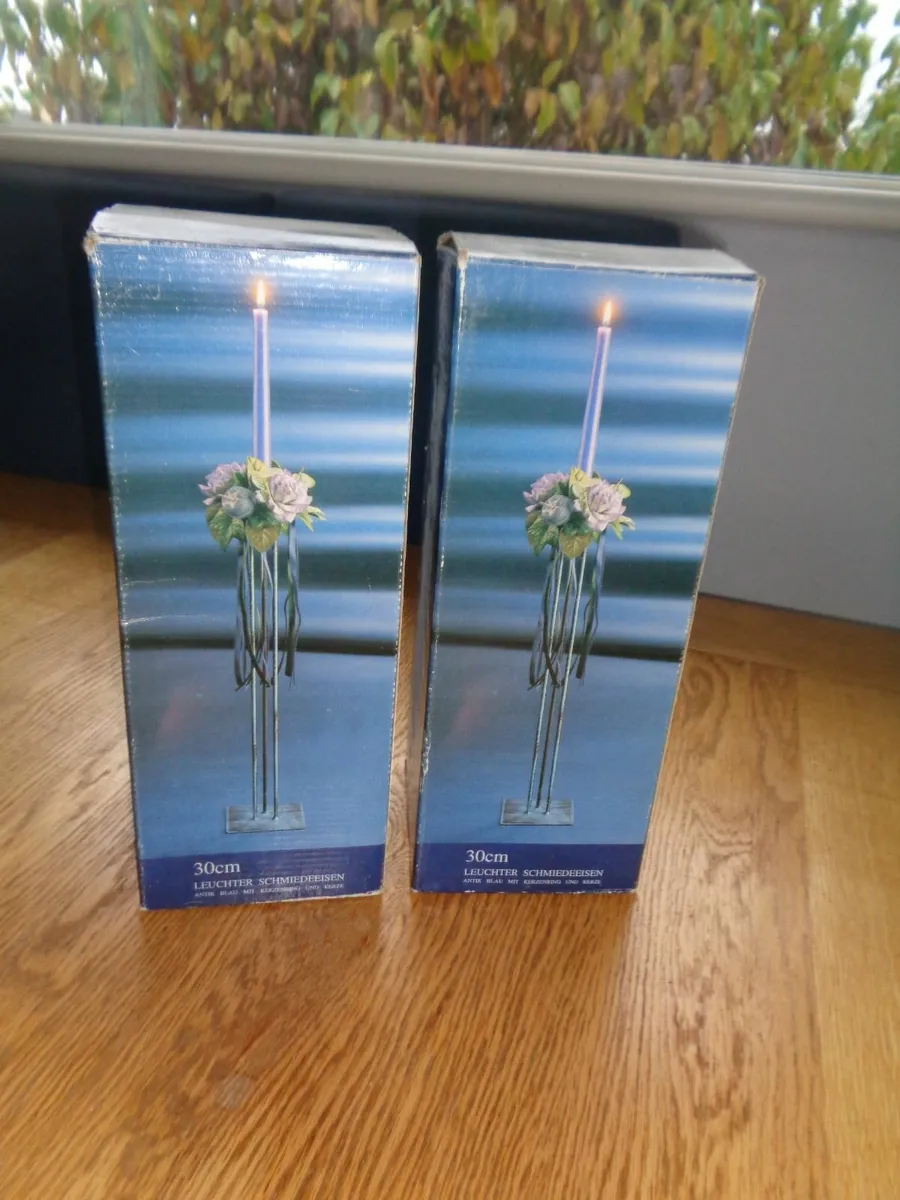 Decorative Candle Holders x 2 for Sale - Image 3