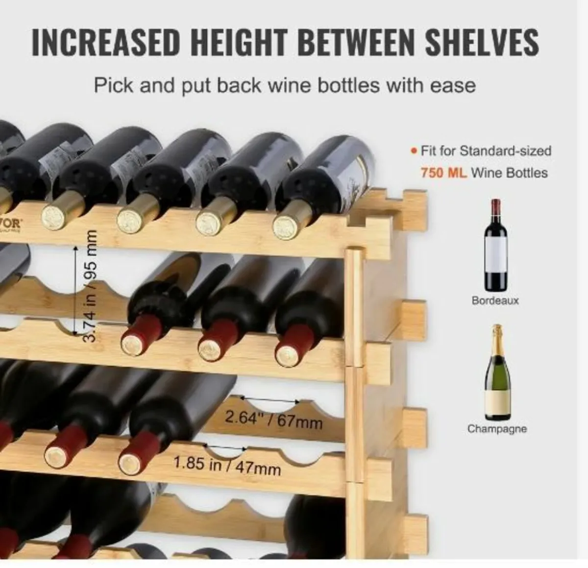 72 Bottle Stackable Modular Wine Rack - Image 4