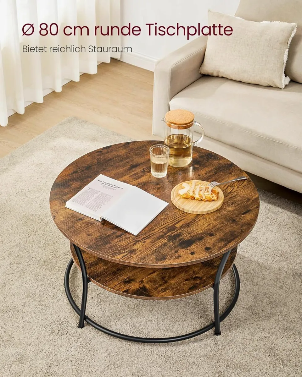 Coffee table with 2 shelves - Image 3