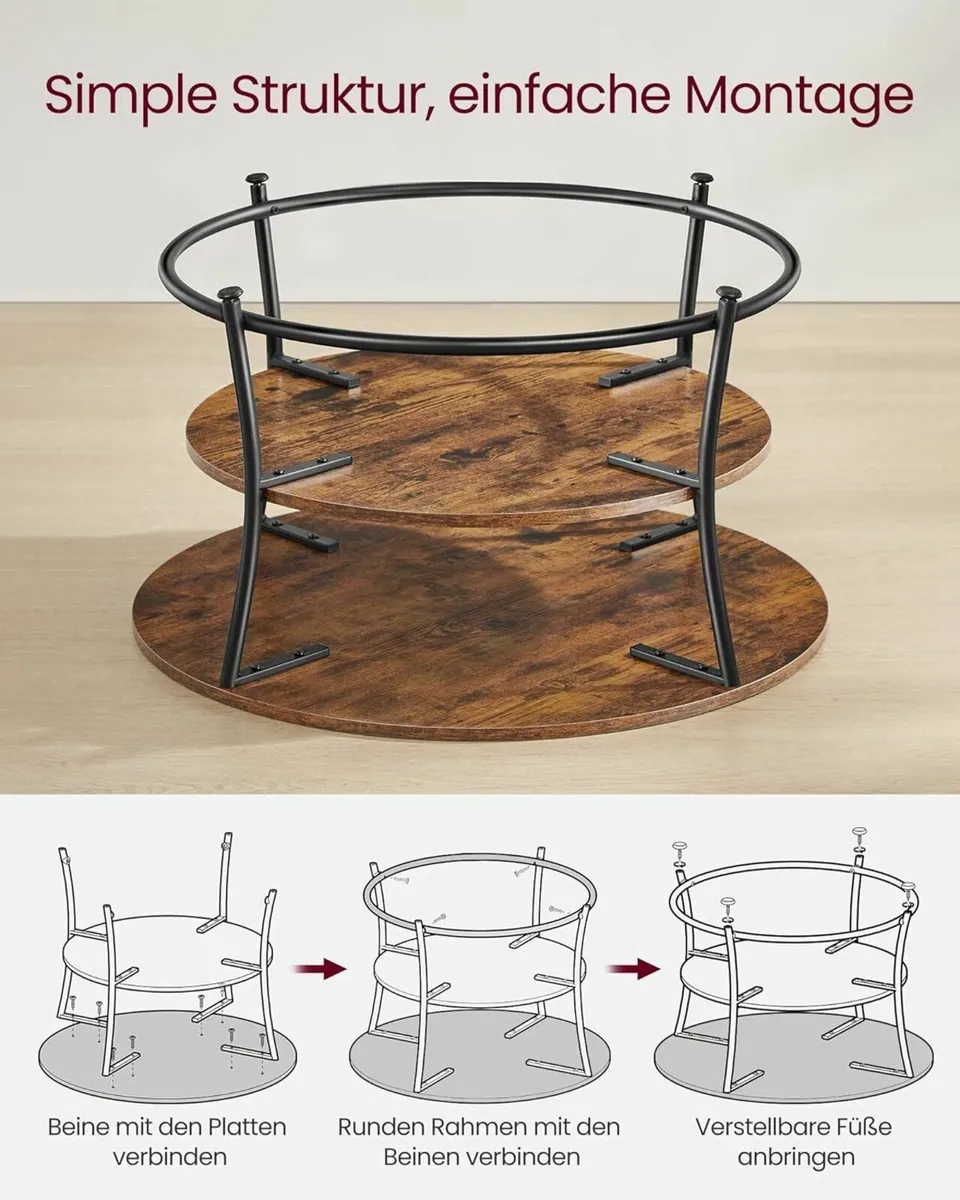 Coffee table with 2 shelves - Image 4