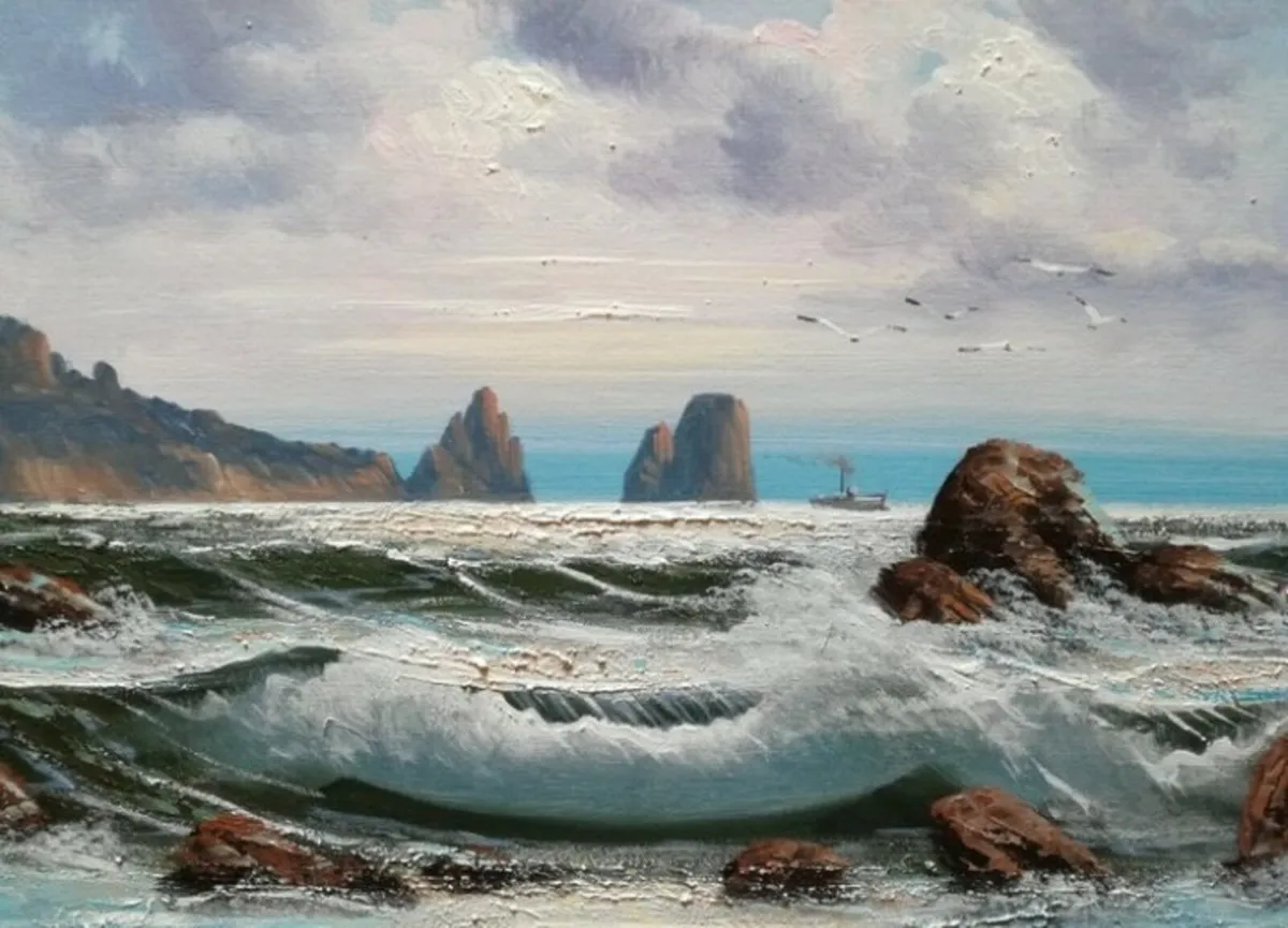Bruno di Giulio 1943-CAPRI oil painting on canvas - Image 2