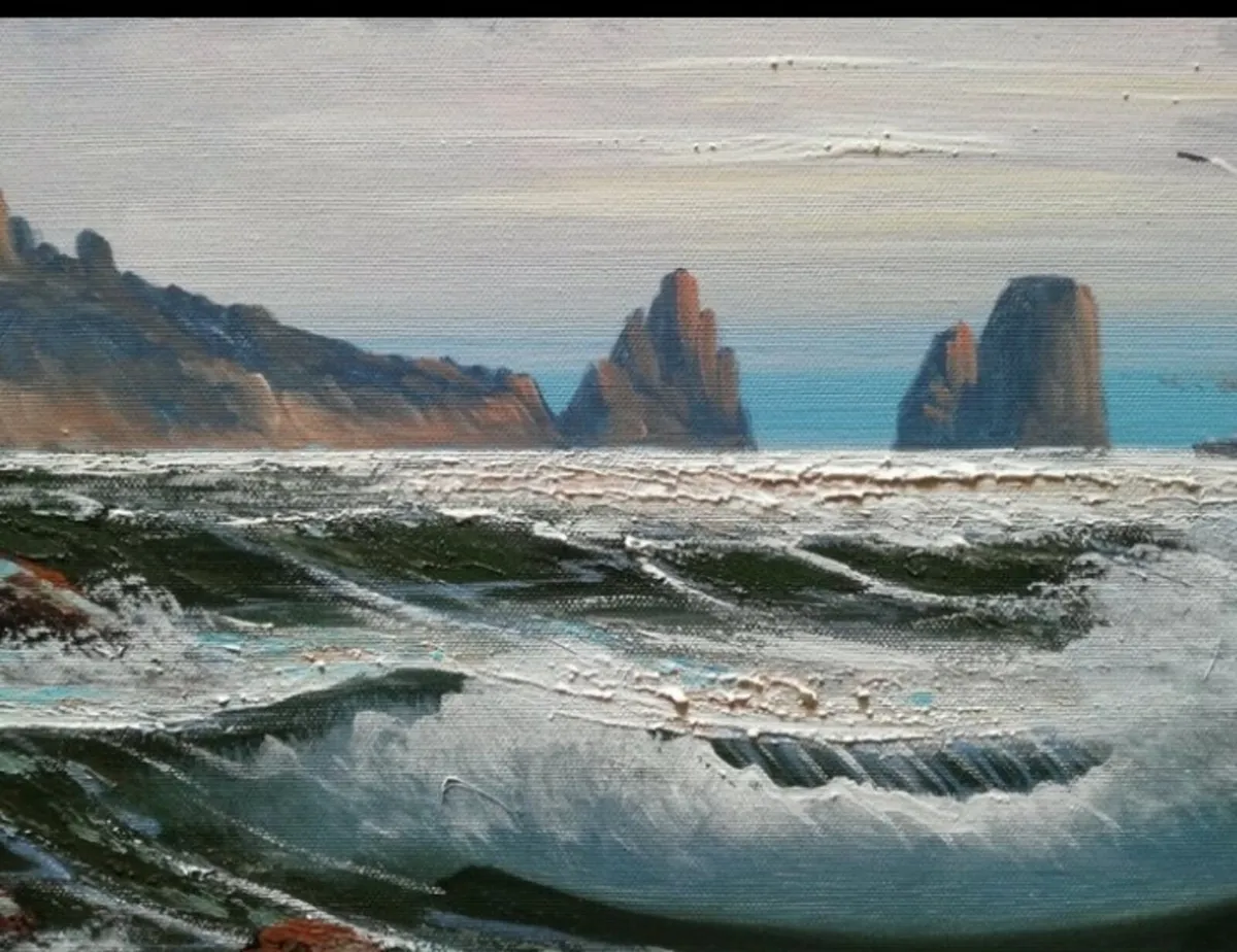 Bruno di Giulio 1943-CAPRI oil painting on canvas - Image 4