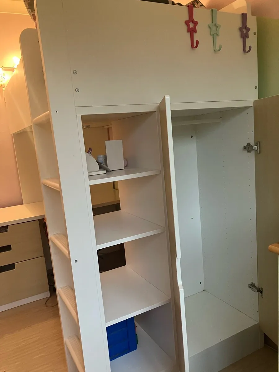 IKEA Loft Bed with Desk and Wardrobe - Image 3