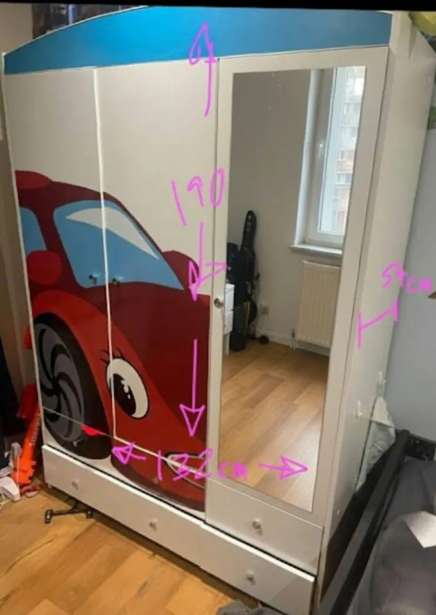 Kids Wardrobe with Mirror - Image 1