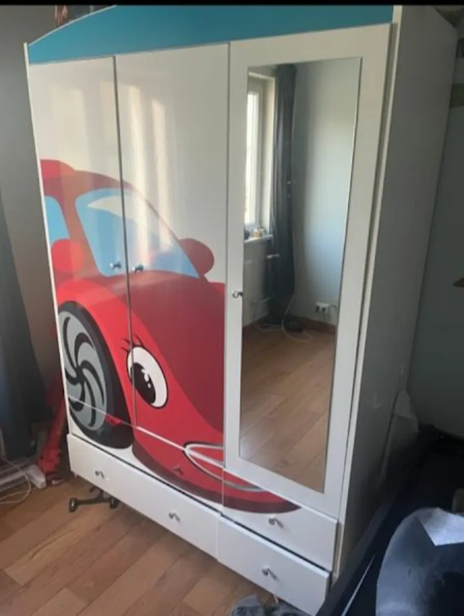 Kids Wardrobe with Mirror - Image 2