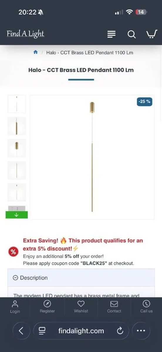 Linear LED drop pendant light. - Image 4