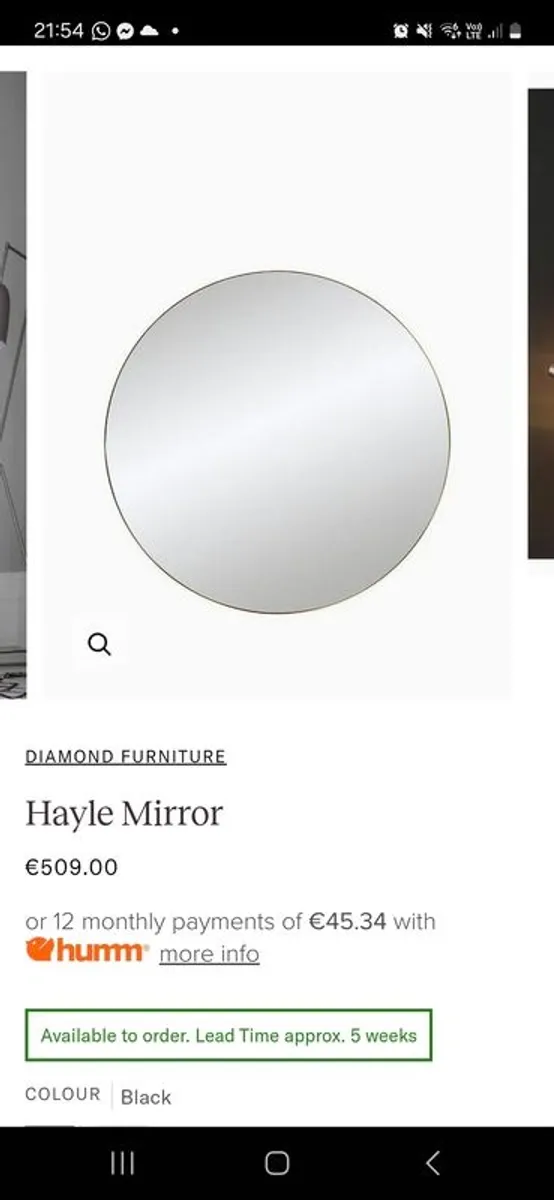 Large Round Mirror 100 x100 cm - Diamond Furniture - Image 4