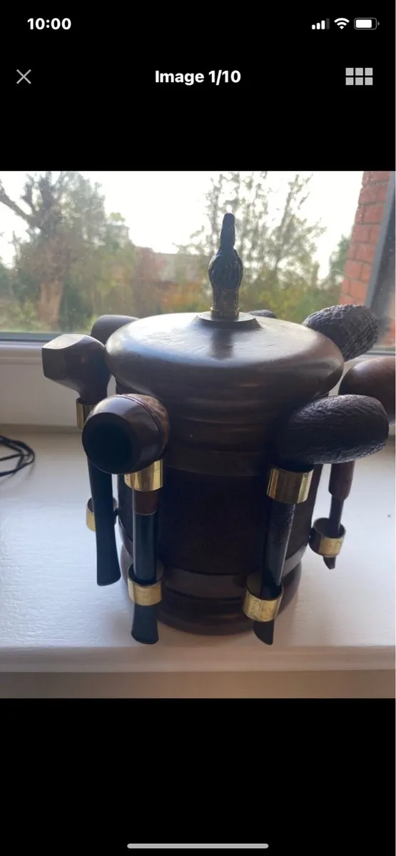 Vintage Smoking Pipe Collection and Stand Set - Image 2