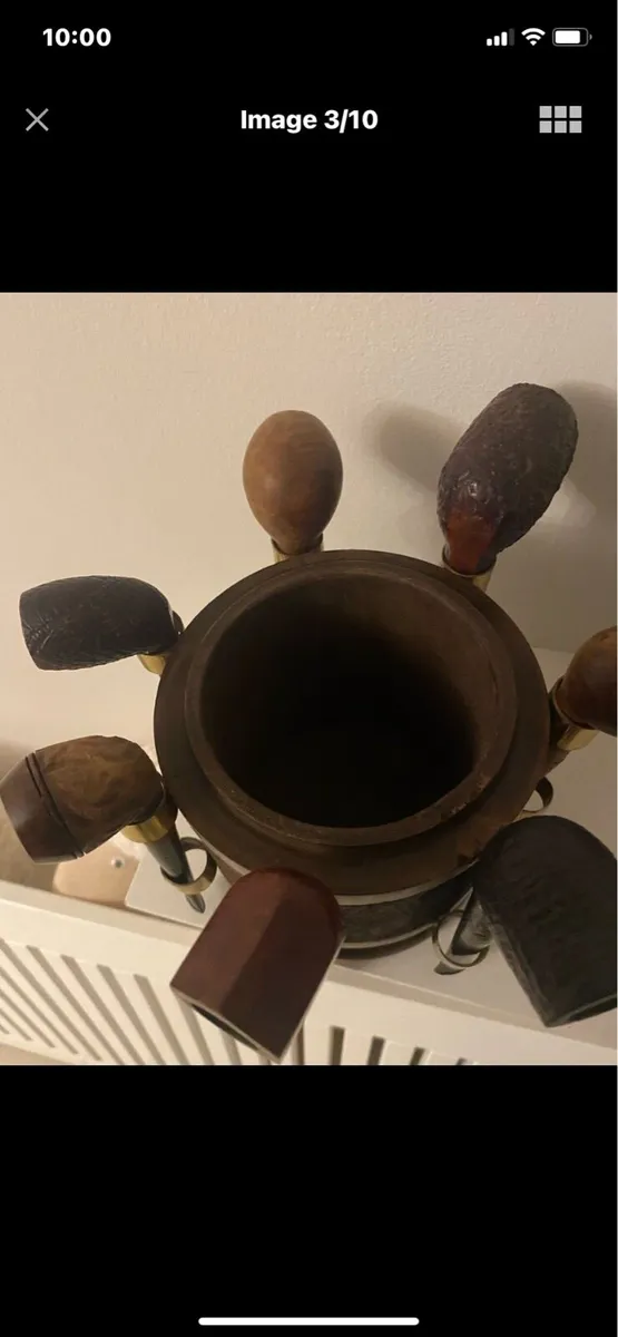 Vintage Smoking Pipe Collection and Stand Set - Image 3
