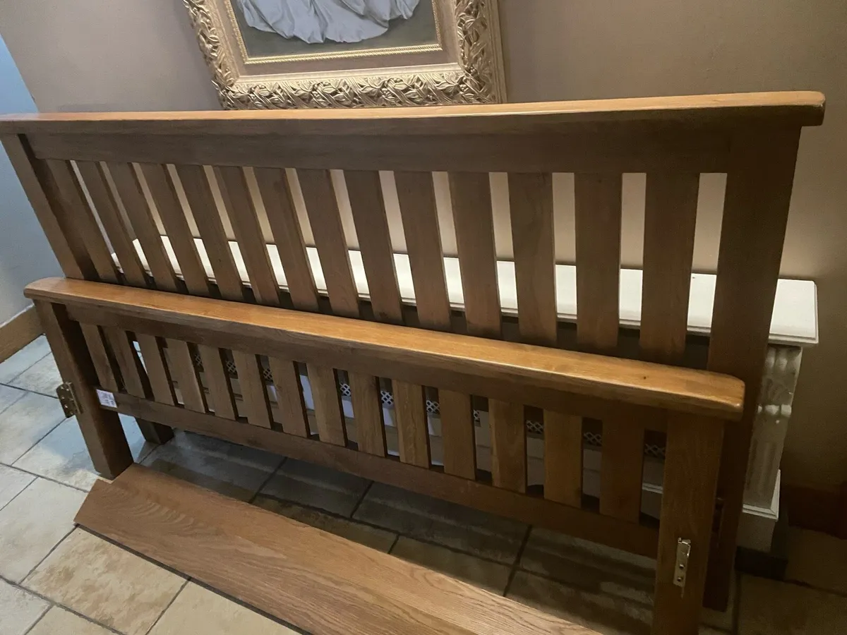 Solid oak superking bed - Image 2
