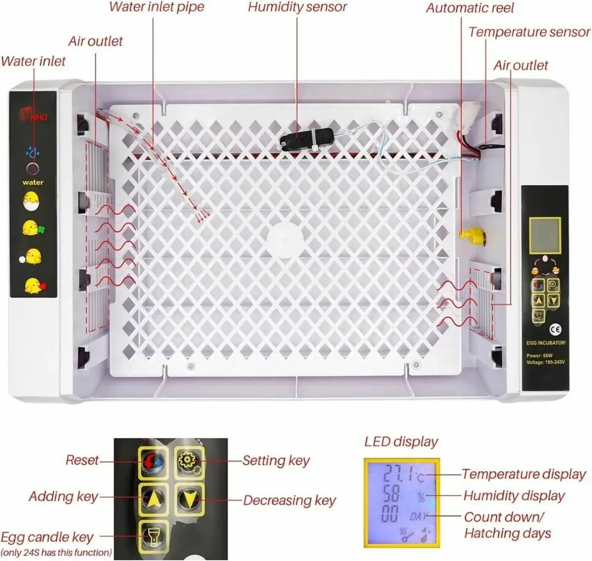 24-Egg Automatic Incubator Digital Temp - Image 3