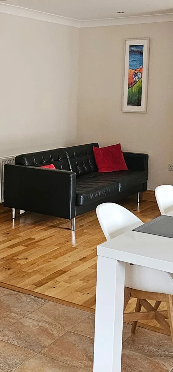 Ikea Landskrona 3 seater black leather sofa couch