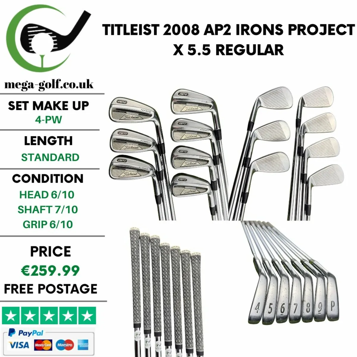 Titleist 2008 AP2 Irons / 4-Pw / Regular - Image 1