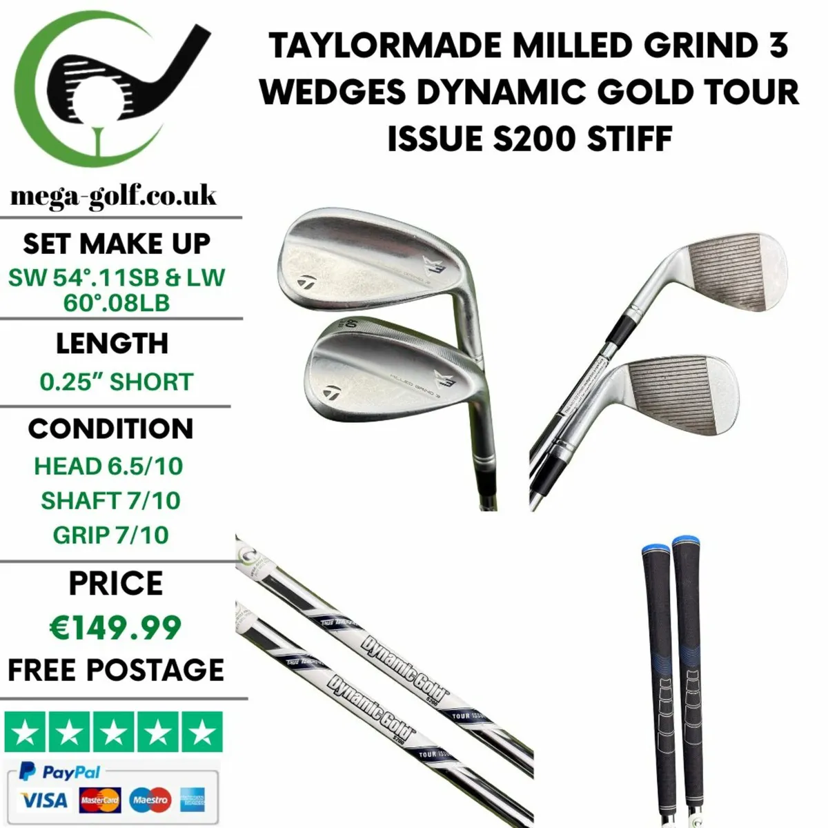 Taylormade Milled Grind 3 Wedges Sw 54° & Lw 60° - Image 1