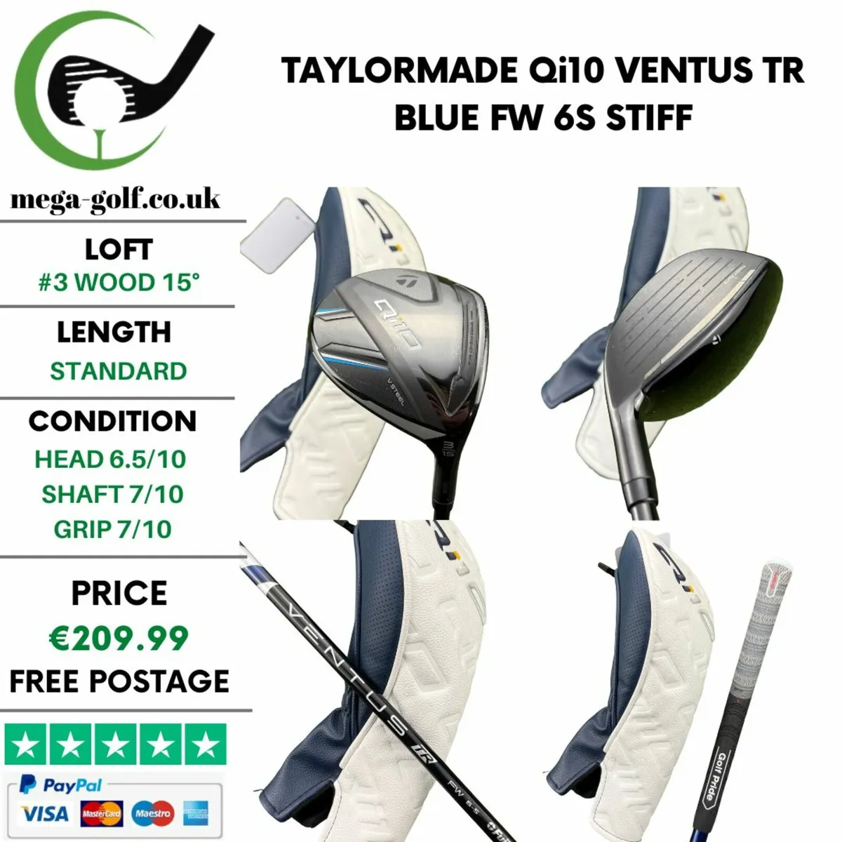 Taylormade Qi10 #3 Wood 15° / Stiff - Image 1