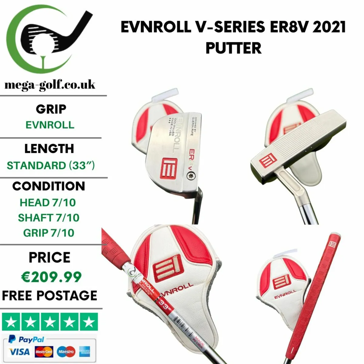 Evnroll V-Series ER8v 2021 Putter / 33″ - Image 1