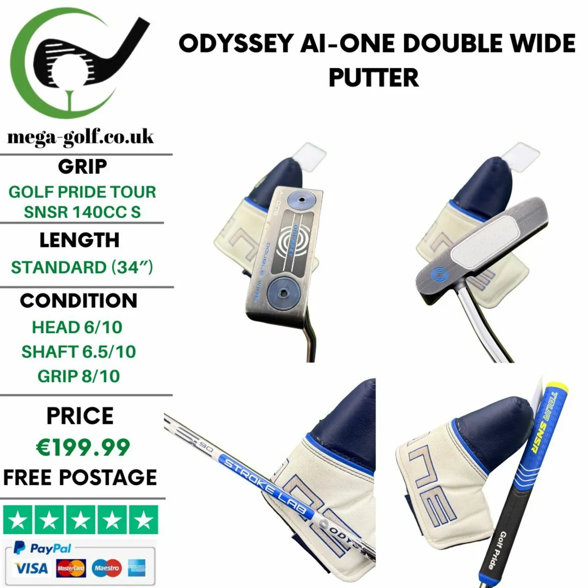 Odyssey Ai-One Double Wide Putter / 34″ - Image 1