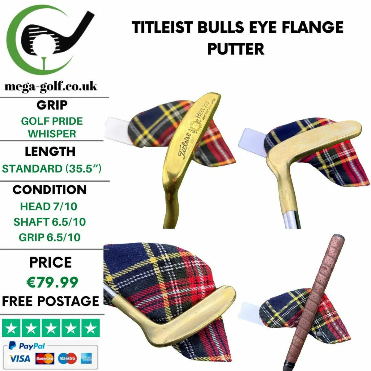 Titleist Bulls Eye Flange Putter / 35.5″ - Image 1