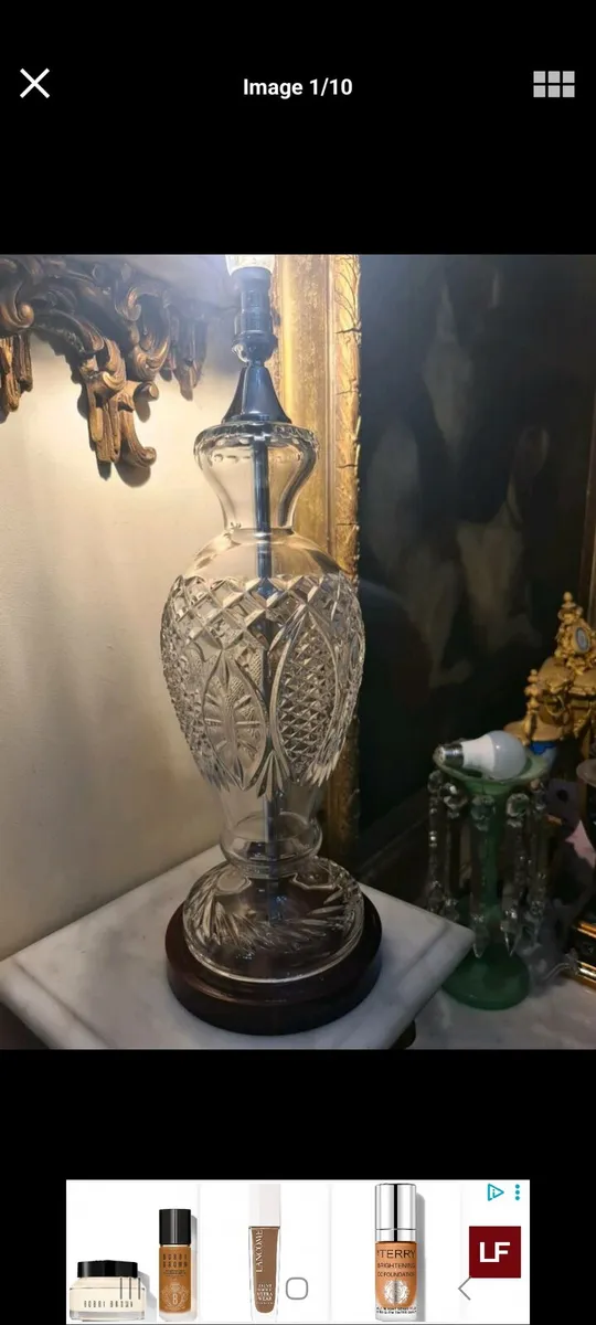 Tall galway crystal lamp POSTAGE AVAILABLE - Image 2
