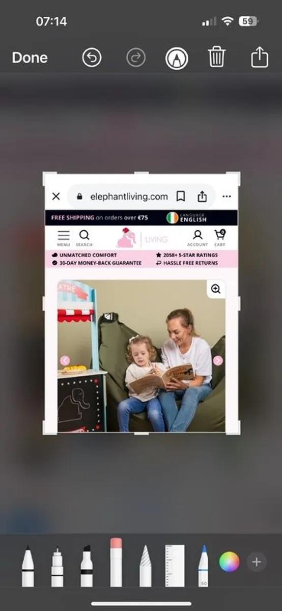 Elephant Jumbo Bean Bag - Image 2