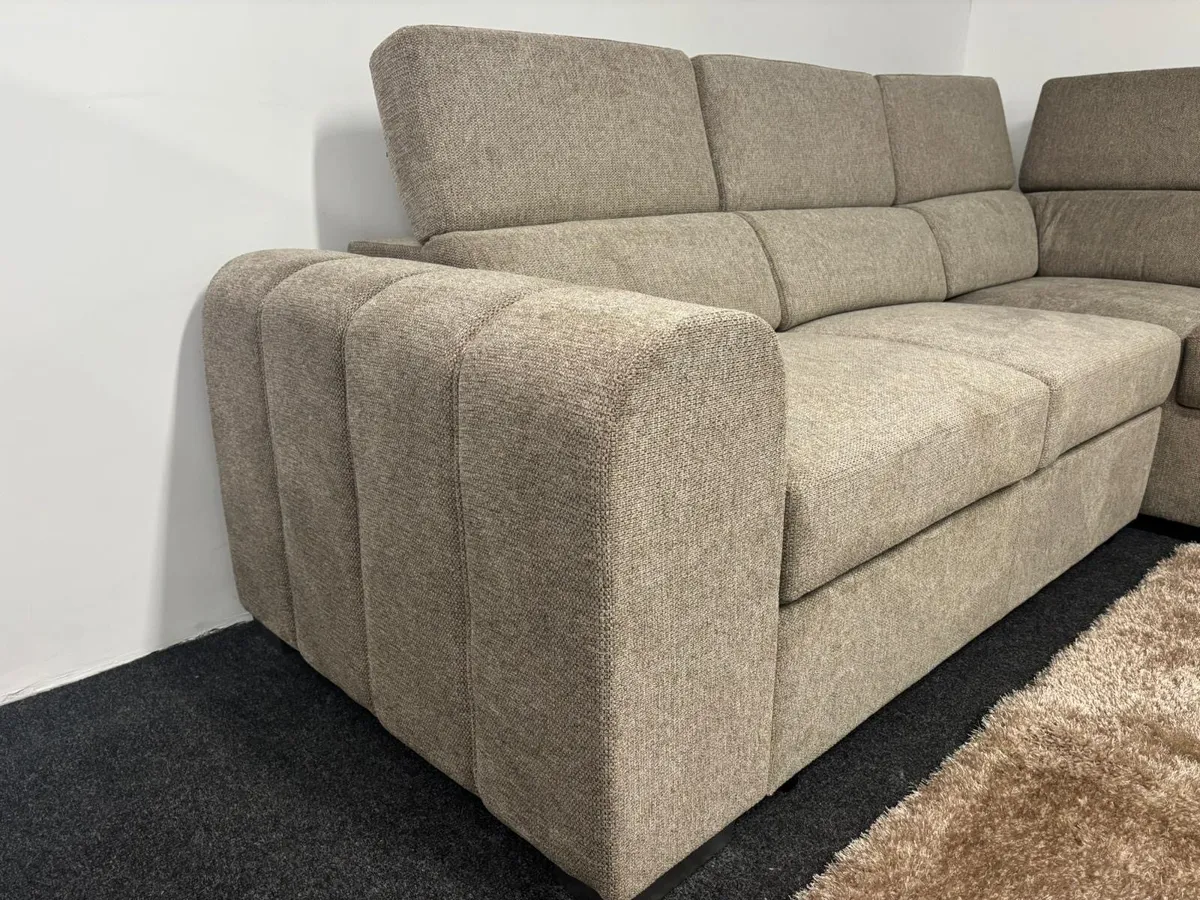 New Beige Fabric Carmen Sofa Bed - Image 4