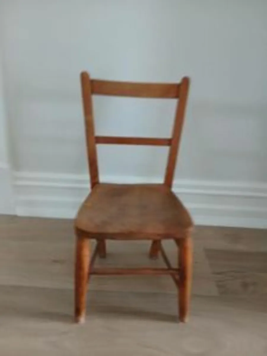Antique Heavy Solid Wooden child's school chair - Image 2