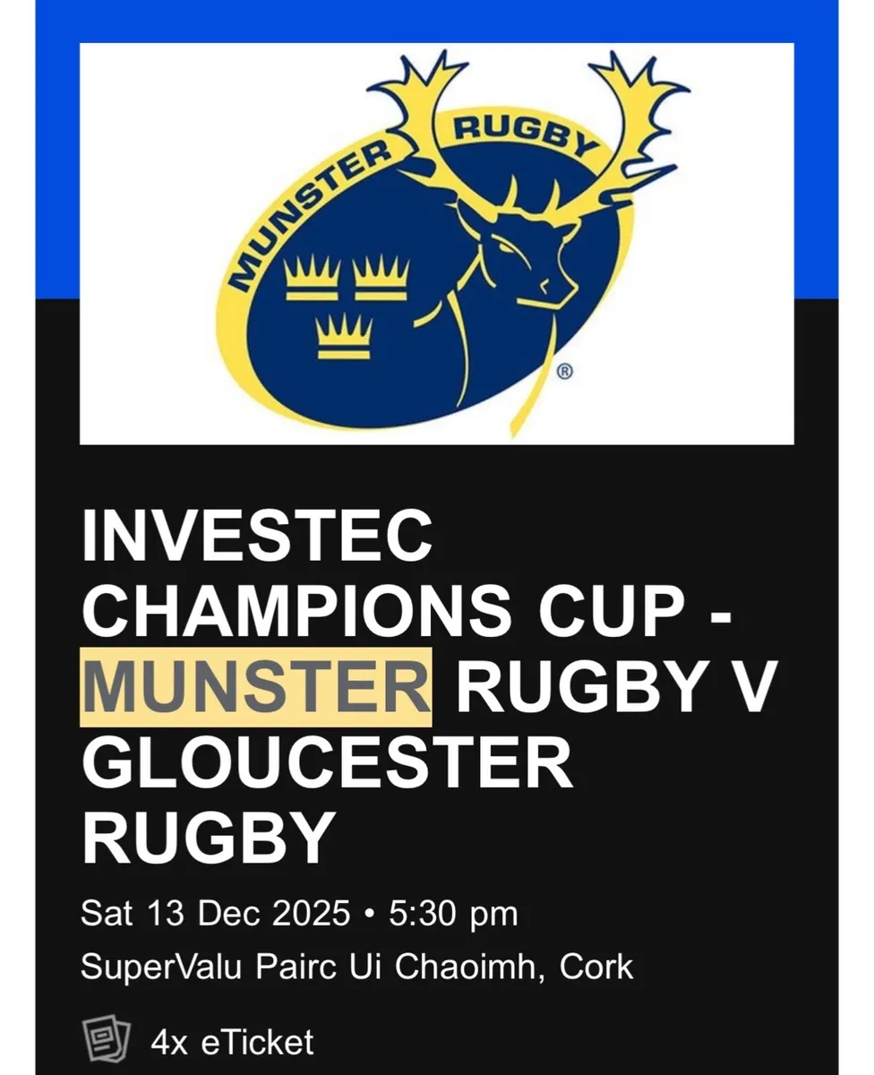 Munster v  Gloucester Family Ticket