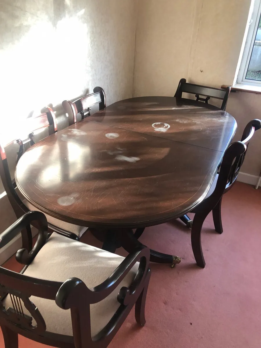 Table and 5 chairs plus cabinet - Image 1