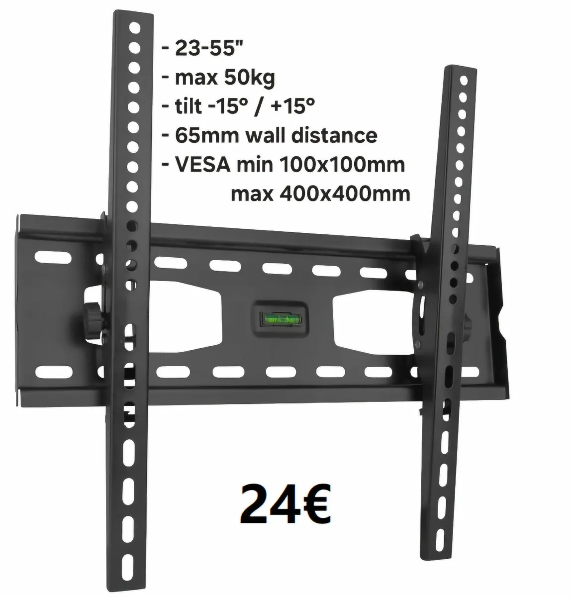 TV Wall Mount Bracket Flat Tilt 23" - 55" - Image 1