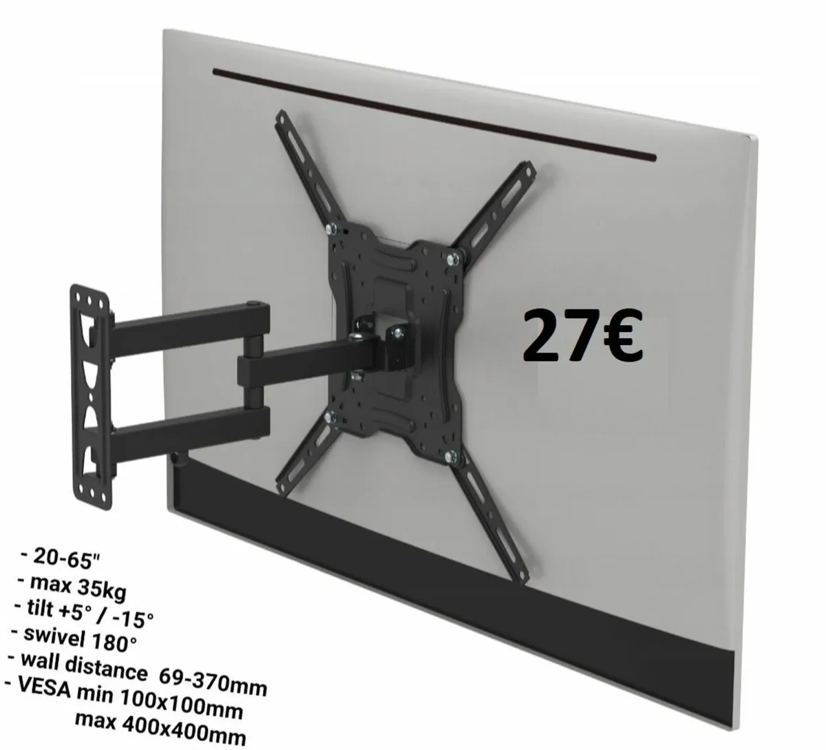 TV Wall Mount Bracket Tilt Swivel 20" - 65" TV - Image 1