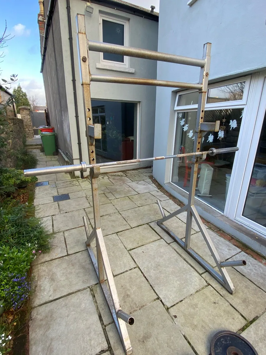 Gym Weights Rack, Barbell and Plates - Image 3