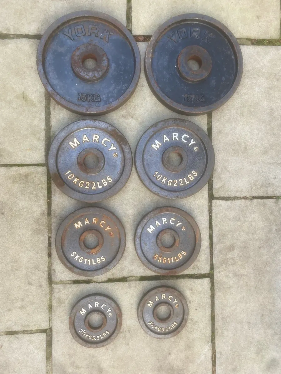 Gym Weights Rack, Barbell and Plates - Image 4