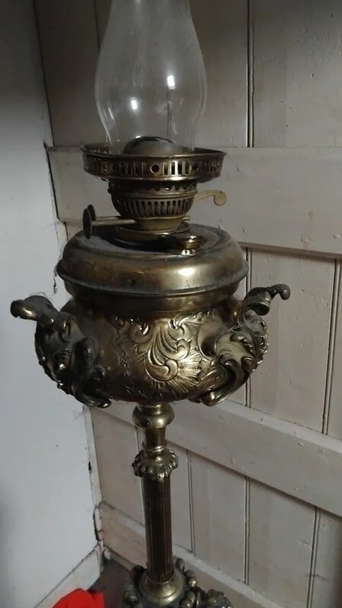 Antique 19rh century extendable oil lamp - Image 3