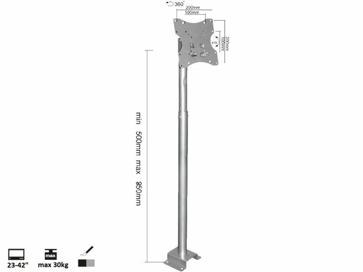 Tv Ceiling Mount Bracket Swivel Tilt 23"-42" - Image 3