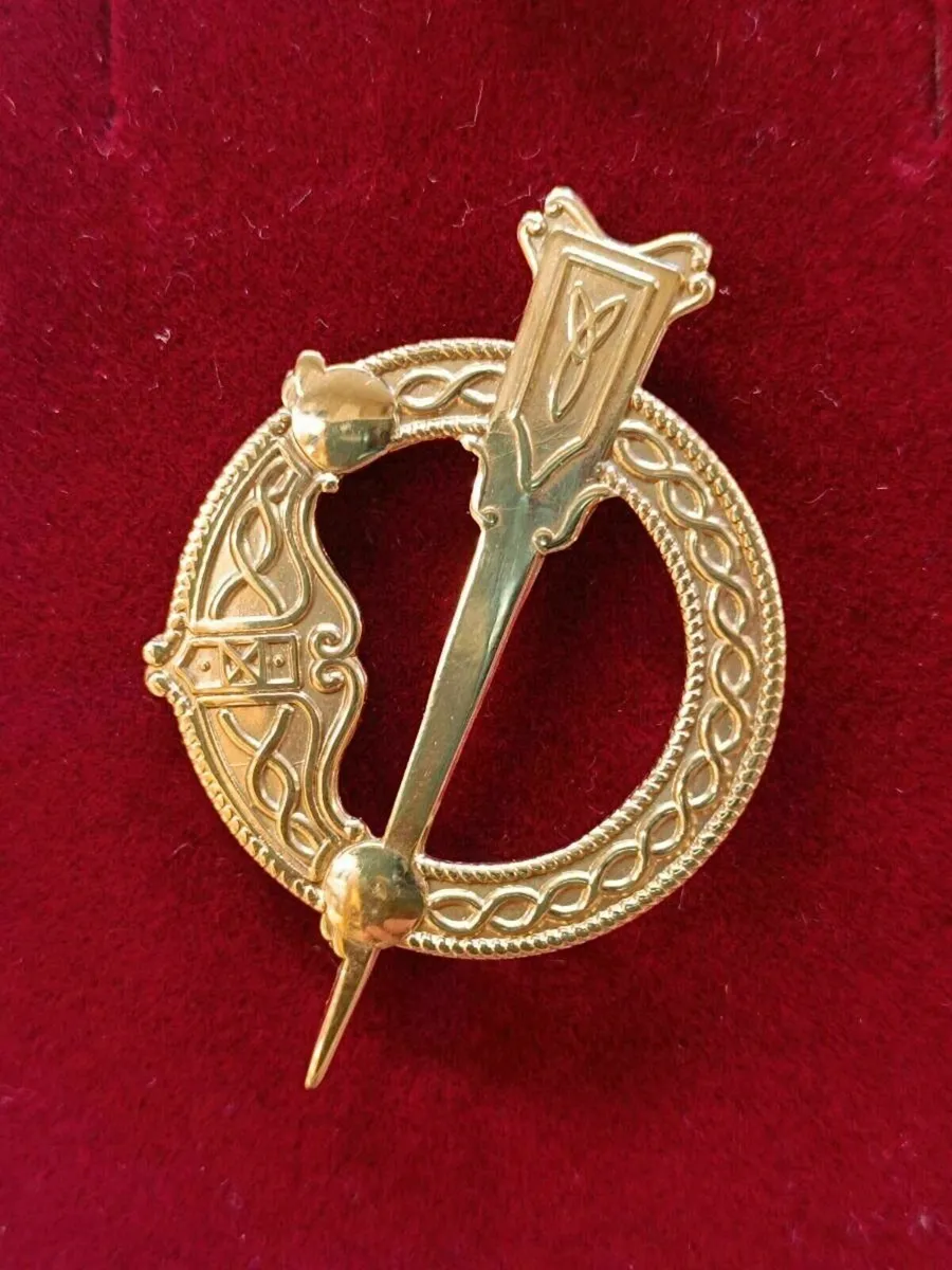 9k Gold Celtic Tara Design Brooch , Irish Made - Image 1