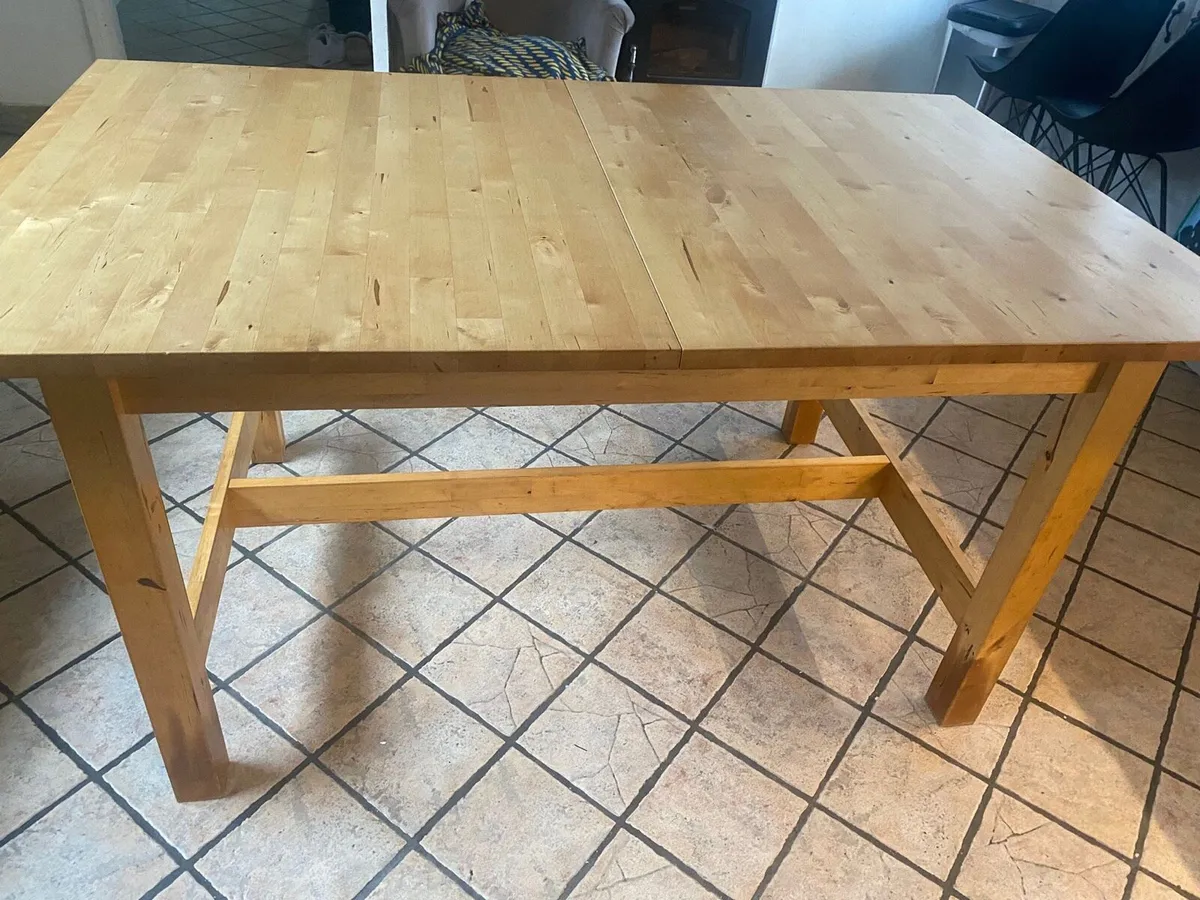 IKEA extendable solid timber table - Image 1