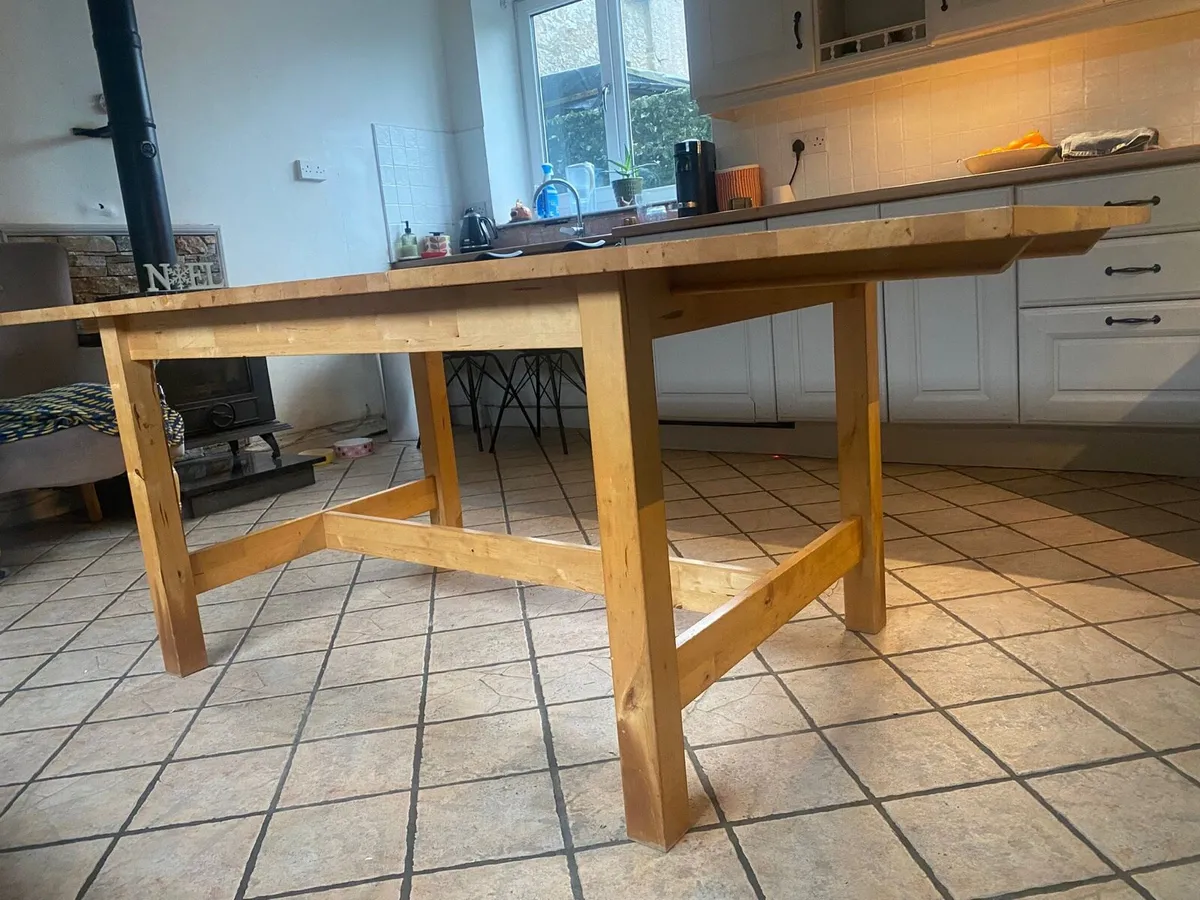 IKEA extendable solid timber table - Image 2