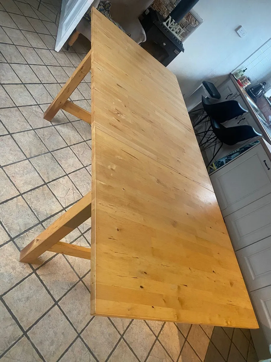 IKEA extendable solid timber table - Image 3