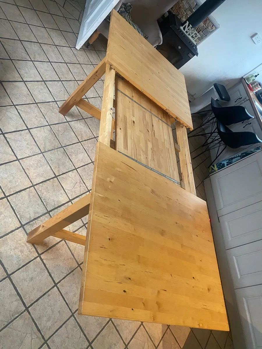 IKEA extendable solid timber table - Image 4