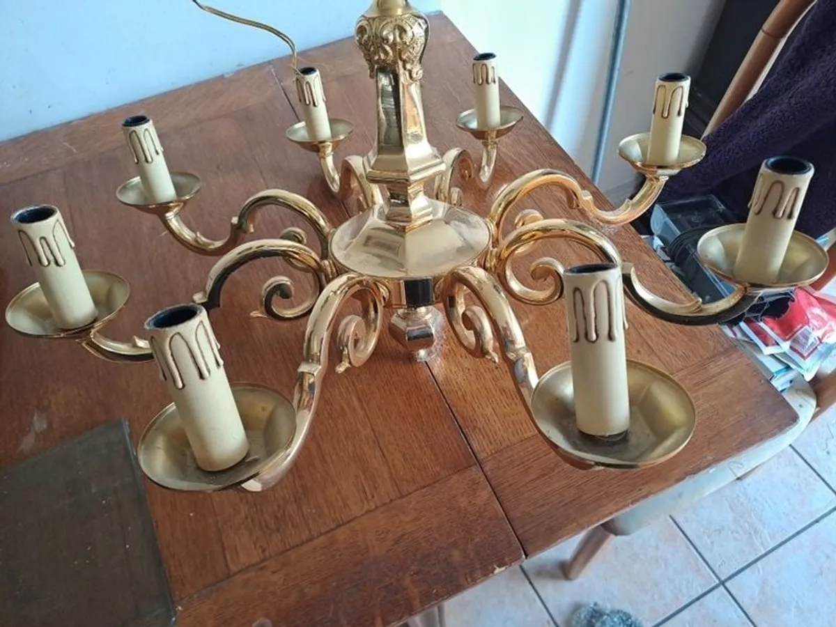 Solid Brass 8 arm Chandeliers - Image 2