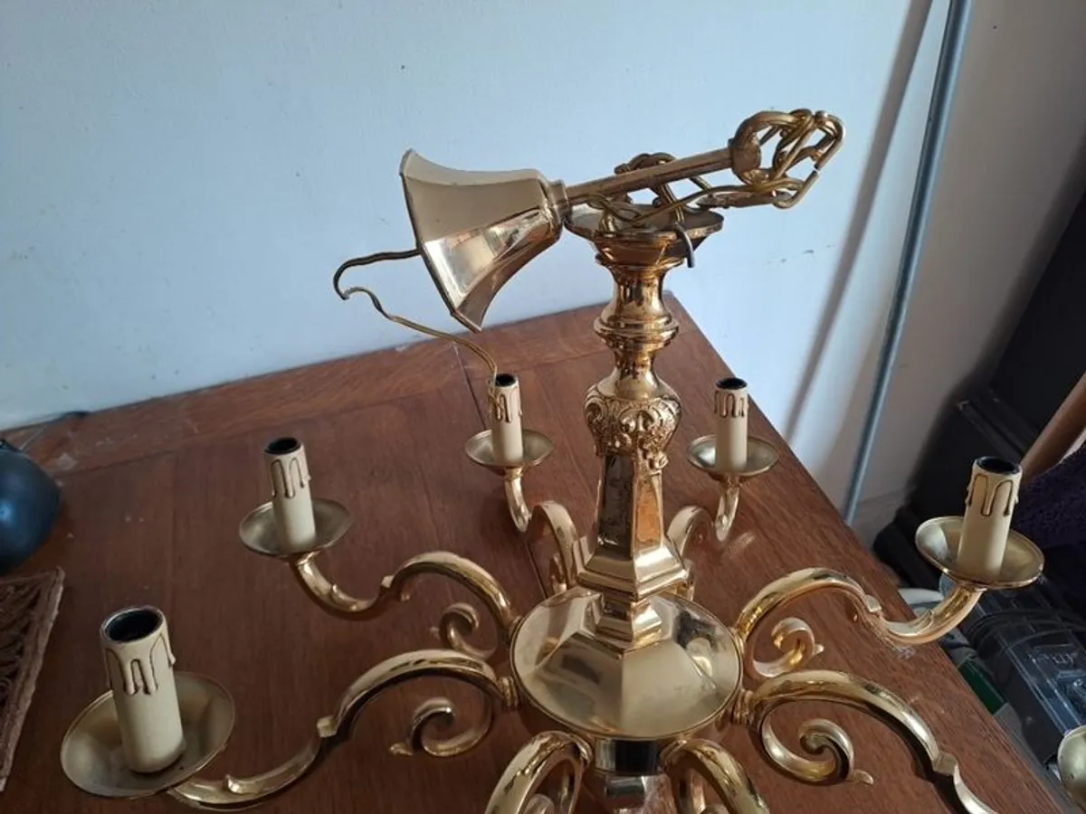 Solid Brass 8 arm Chandeliers - Image 3