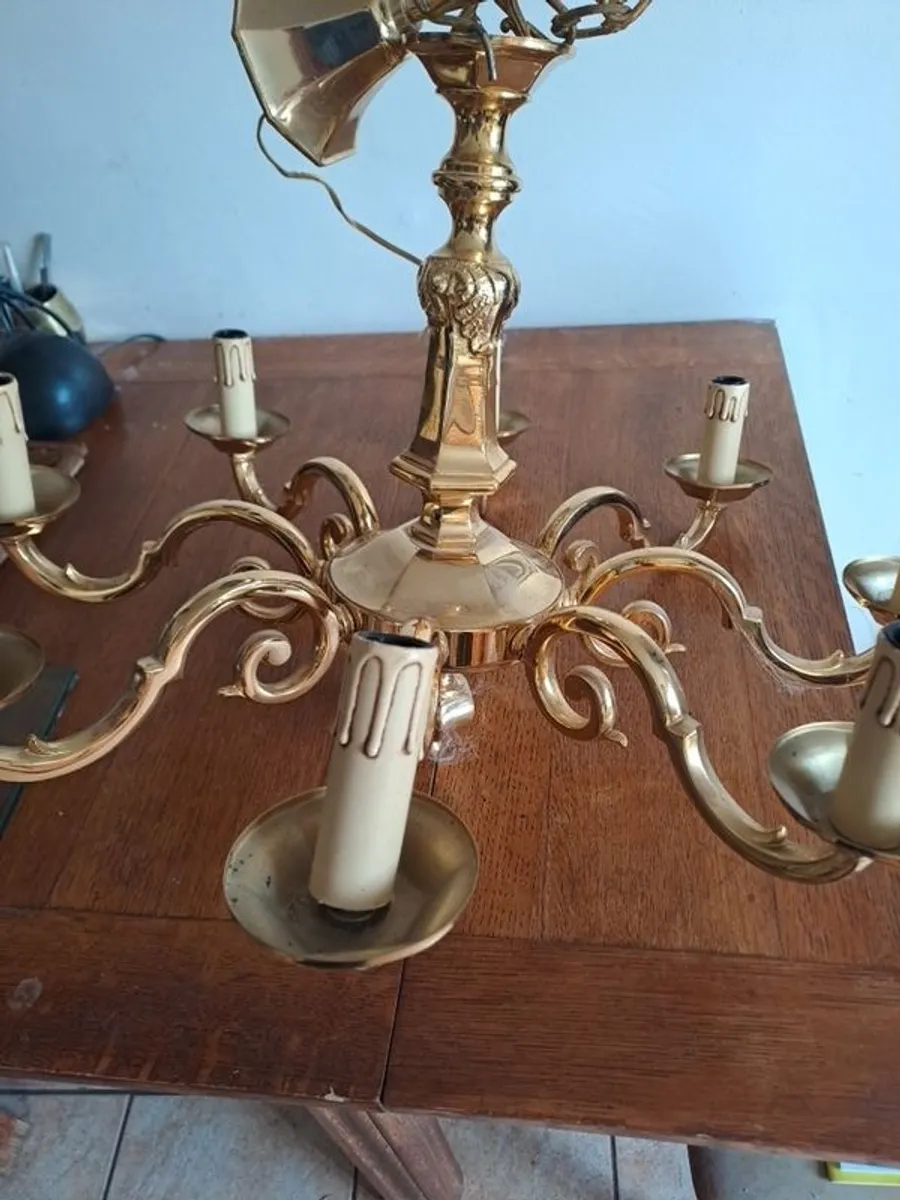 Solid Brass 8 arm Chandeliers - Image 4