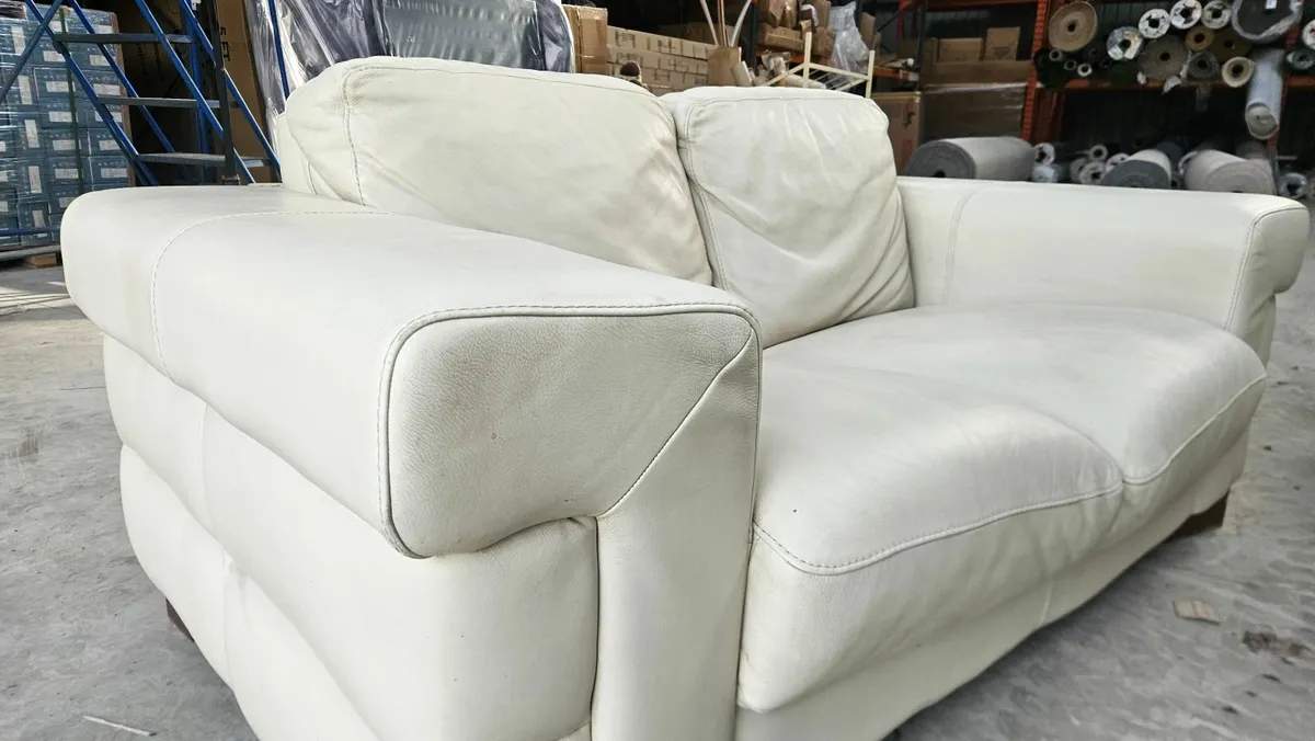 3plus2 cream Leather. Used - Image 1