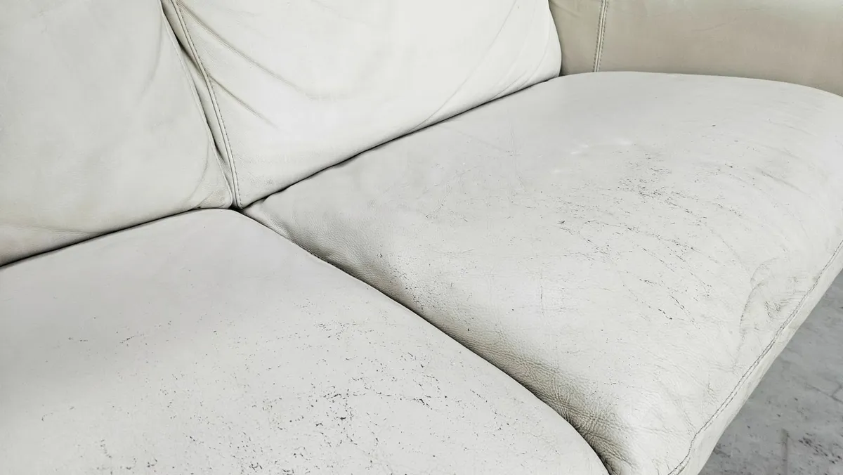 3plus2 cream Leather. Used - Image 4